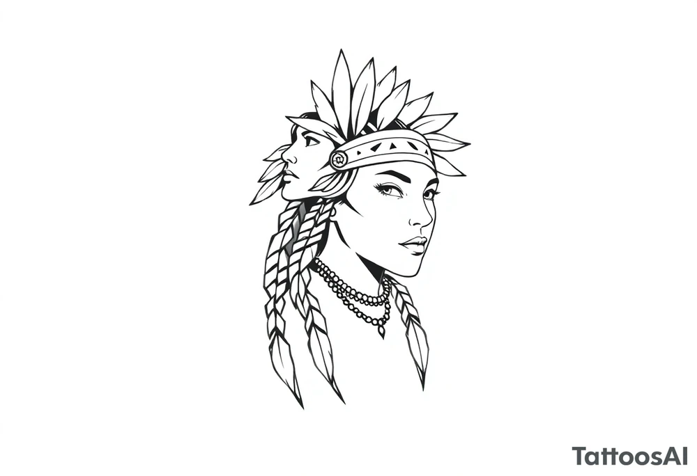 Native American female tattoo idea