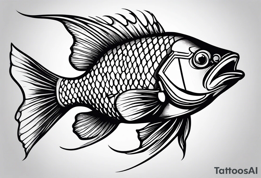 Fish for men's shoulder tattoo idea