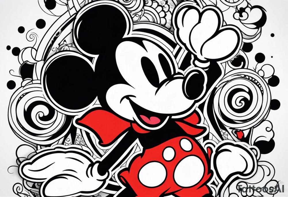 Mickey Mouse scary tattoo idea