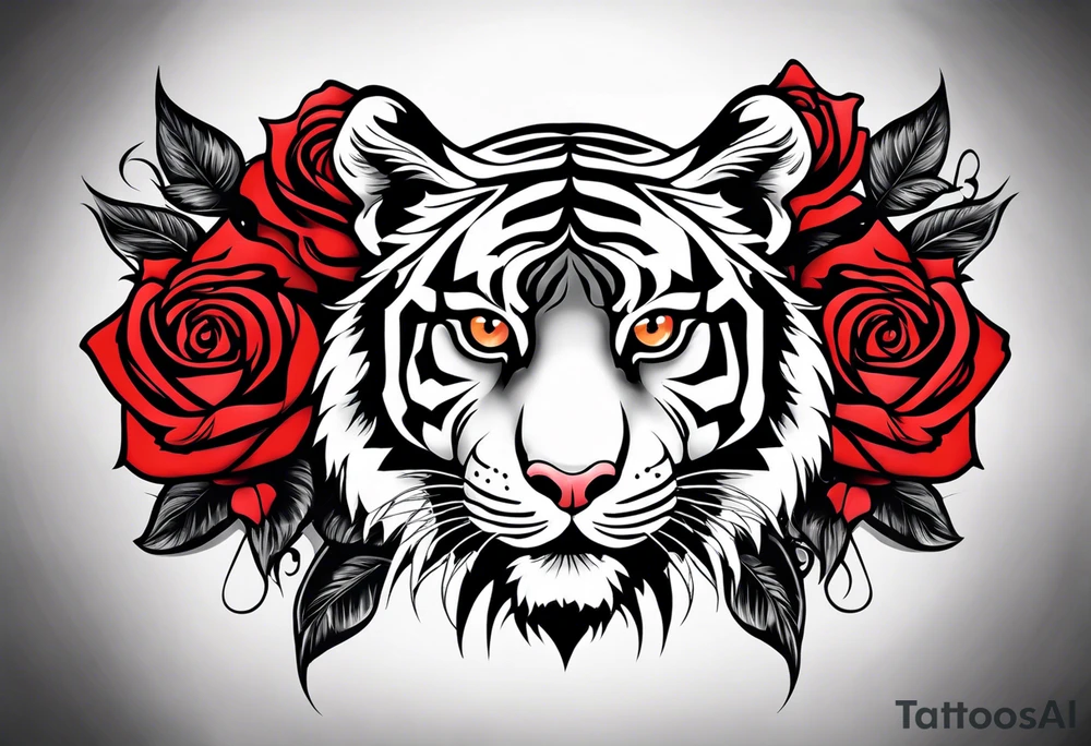 tiger forearm with rose hand tattoo tattoo idea