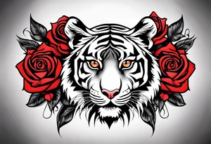 tiger forearm with rose hand tattoo tattoo idea
