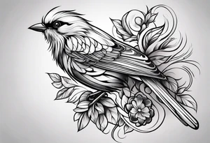 elegant bird tattoo idea