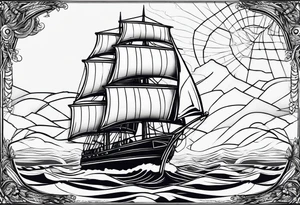 Torn sail sailboat tattoo idea