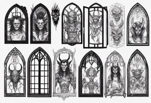 demon in a window tattoo idea
