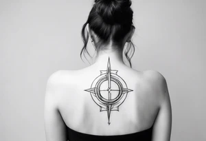 spine tattoo with a halo and emg tattoo idea