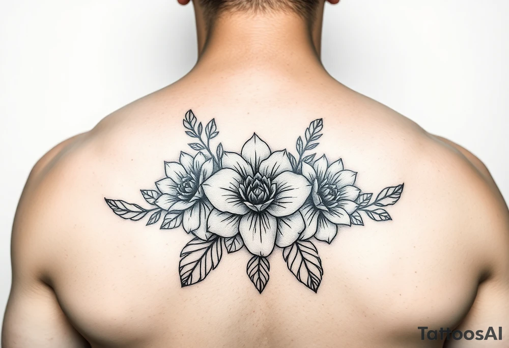 Indigenous floral 
Three, 
gratitude tattoo idea