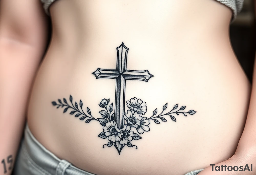 Cross:

A cross, a central symbol of Christianity, can be paired with images like doves (representing peace and love) or intertwined vines (symbolizing a strong and enduring bond).

Doves:

Doves, often seen as symbols of peace and lov can be incorporated into the design, representing the couple's commitment to each other and God.

Intertwined Vines/Hearts:

These designs symbolize the interconnectedness and unity of marriage, ofte adding a romantic and personal touch.

Bible Verses:

A relevant verse about marriage, such as Ephesians 5:21-33 or Proverbs 18:22, can be incorporated into the tattoo design, providing a reminder of their faith and commitment.

Cross Wrapped in Flowers:

This design can be both beautiful and symbolic with the cross representing faith and the flowe symbolizing the beauty of love and commitment.
On female rib cage tattoo idea