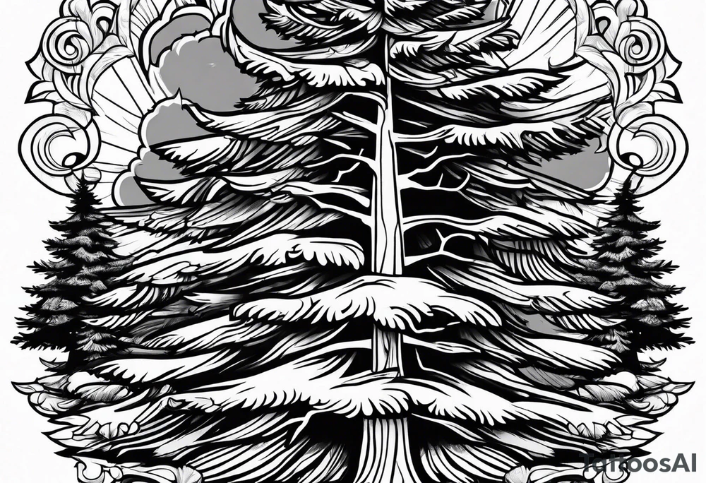 Douglas fir tree tattoo idea