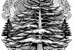 Douglas fir tree tattoo idea