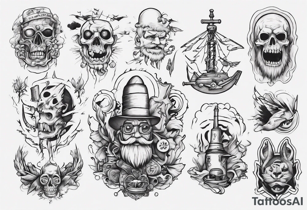 Old school sketch tattoo (no skills) tattoo idea