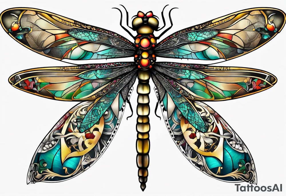 dragonfly made of tools tattoo idea