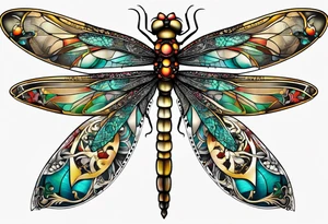 dragonfly made of tools tattoo idea