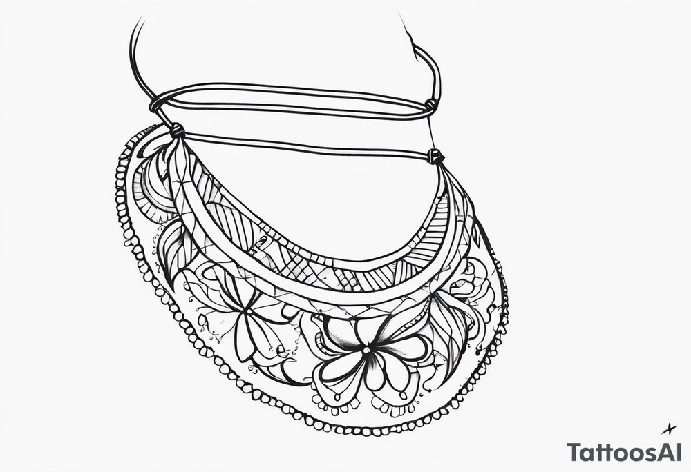 feminine ankle bracelet tattoo idea