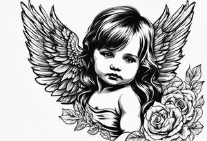 Baby’s handprint and wings tattoo idea