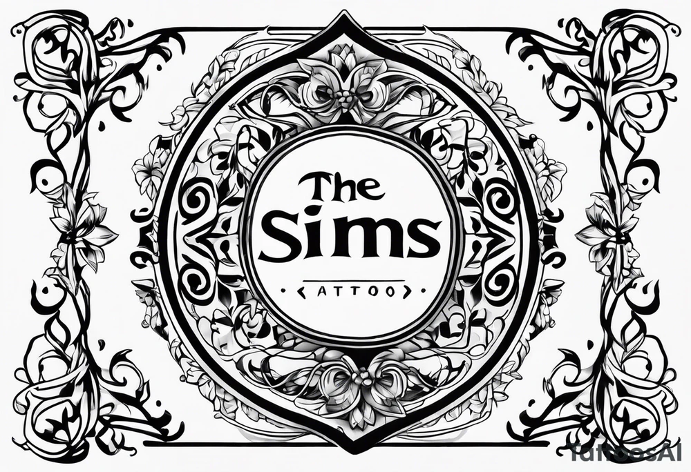 the sims logo with vines tattoo idea