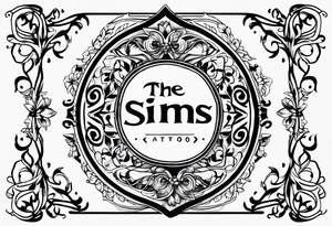 the sims logo with vines tattoo idea