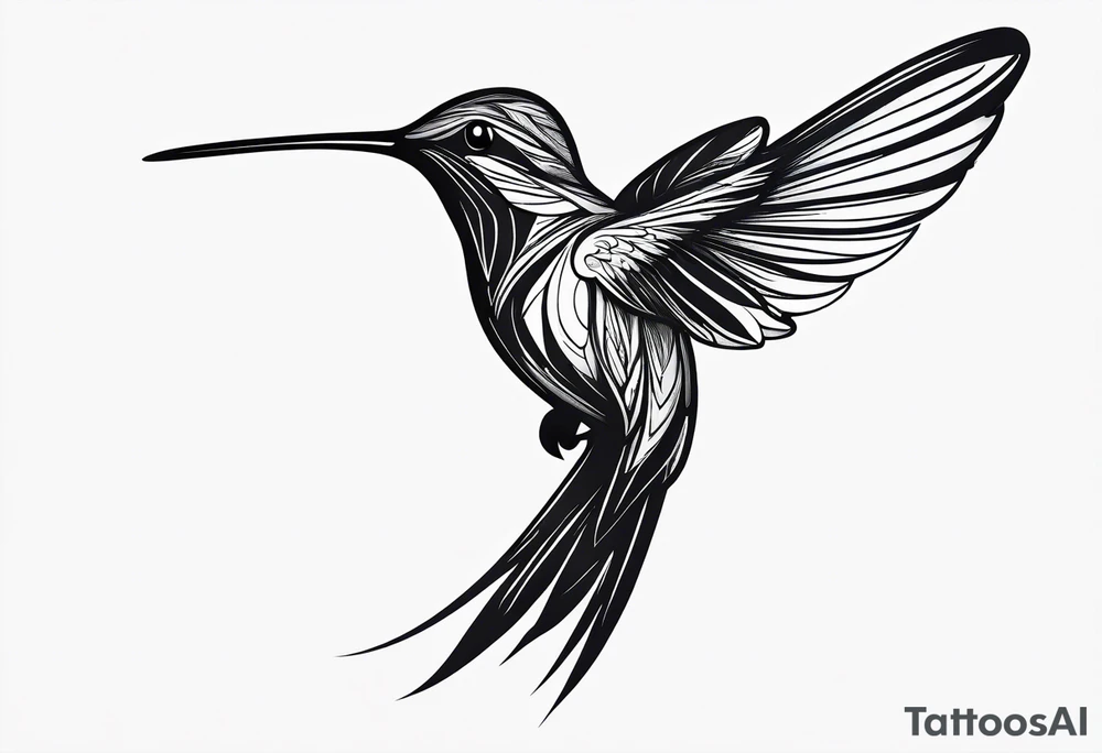 Humming bird silhouette tattoo idea