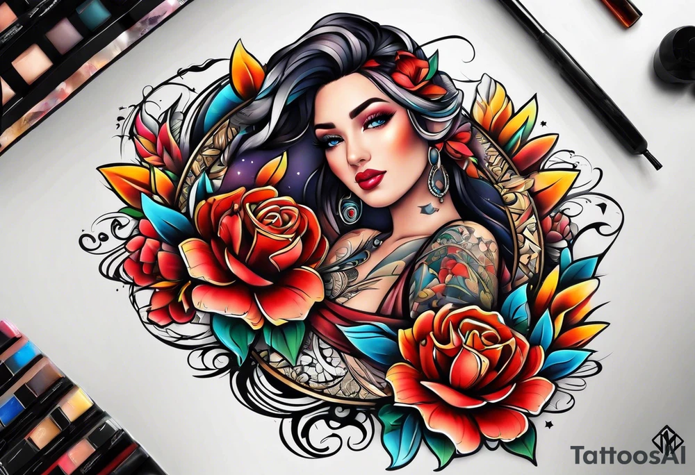 Family half sleeve tattoo idea