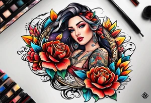 Family half sleeve tattoo idea