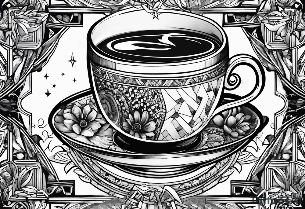 books and coffee tattoo idea