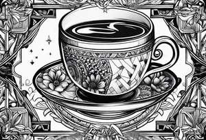 books and coffee tattoo idea
