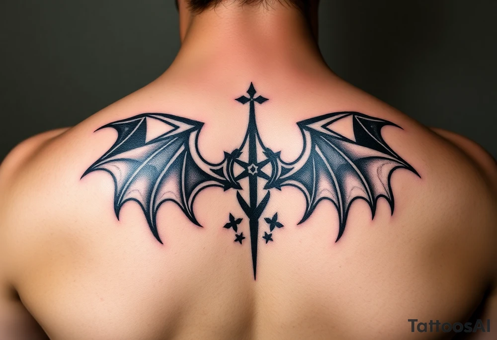 Devil, worshiping symbols tattoo idea
