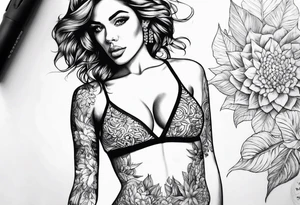 Woman in bikini tattoo idea