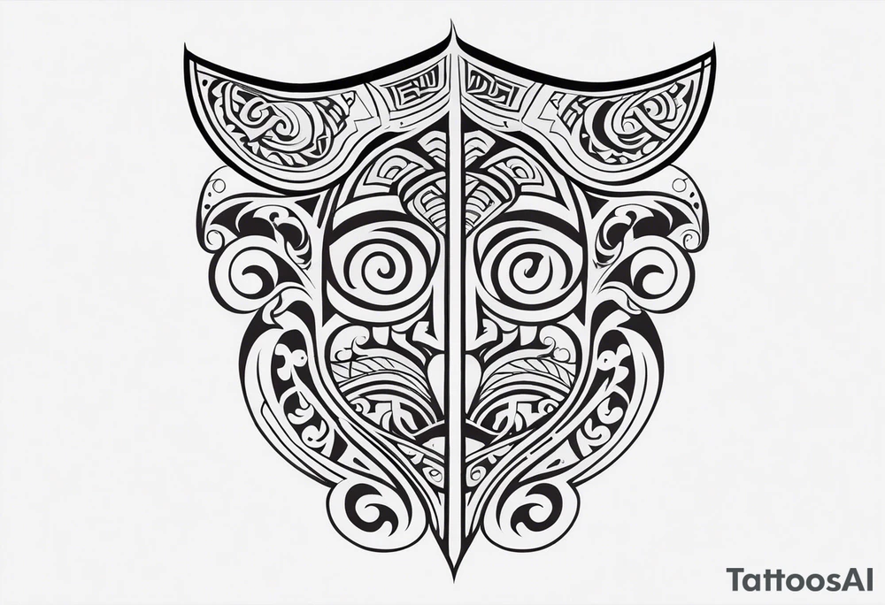 Maori back and neck tattoo design tattoo idea