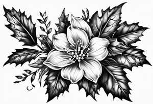 Holly flower tattoo idea