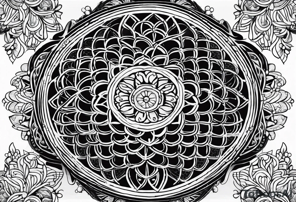 flower of life with henna pattern for sleeve tattoo idea flower of life with henna pattern for sleeve tattoo idea