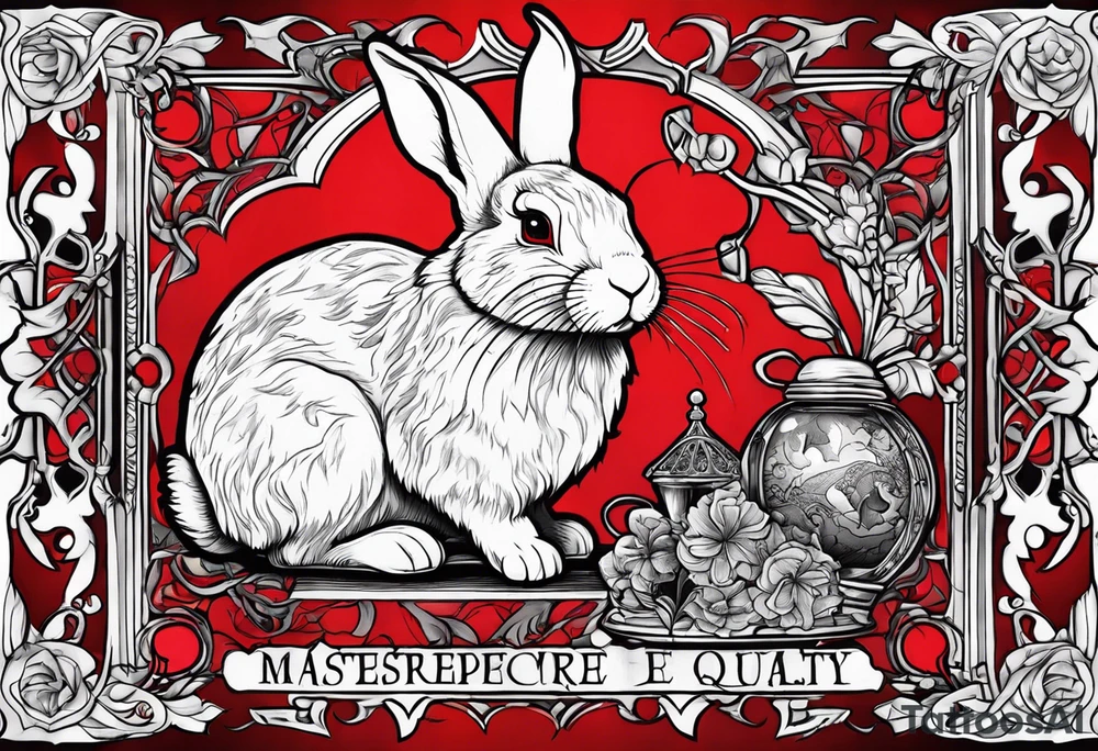 Red queen dead rabbit fairtale tattoo idea