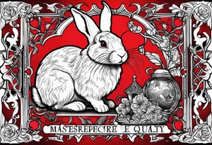 Red queen dead rabbit fairtale tattoo idea