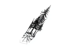 Full are sleeve that starts with trees on the forearm tattoo idea
