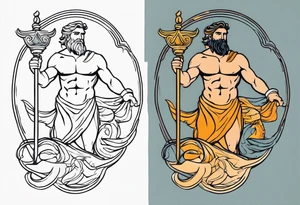 Olympian Hermes and Poseidon tattoo idea