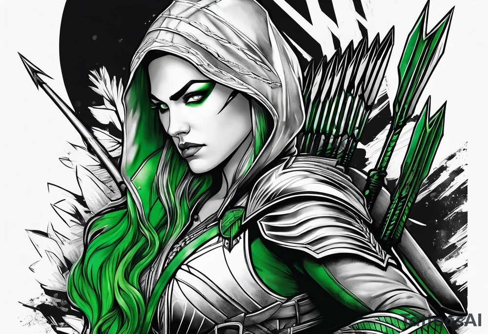 Green arrow tattoo idea