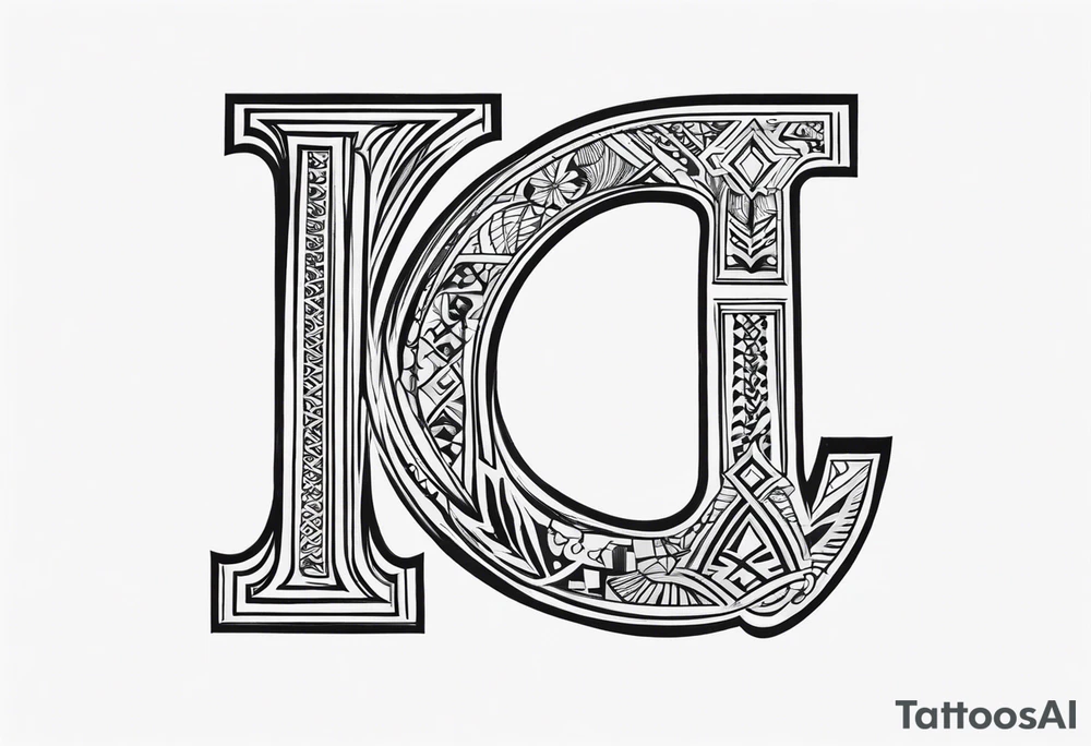 Signature style using Greek letter Γ Κ tattoo idea