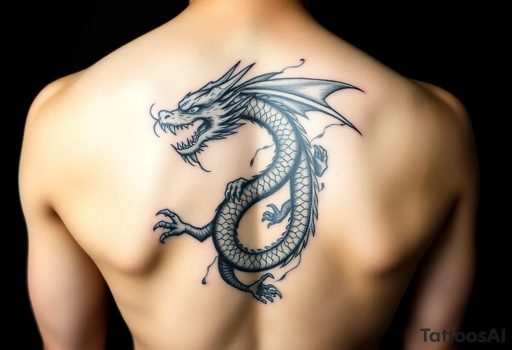 Powerful dragon tattoo idea