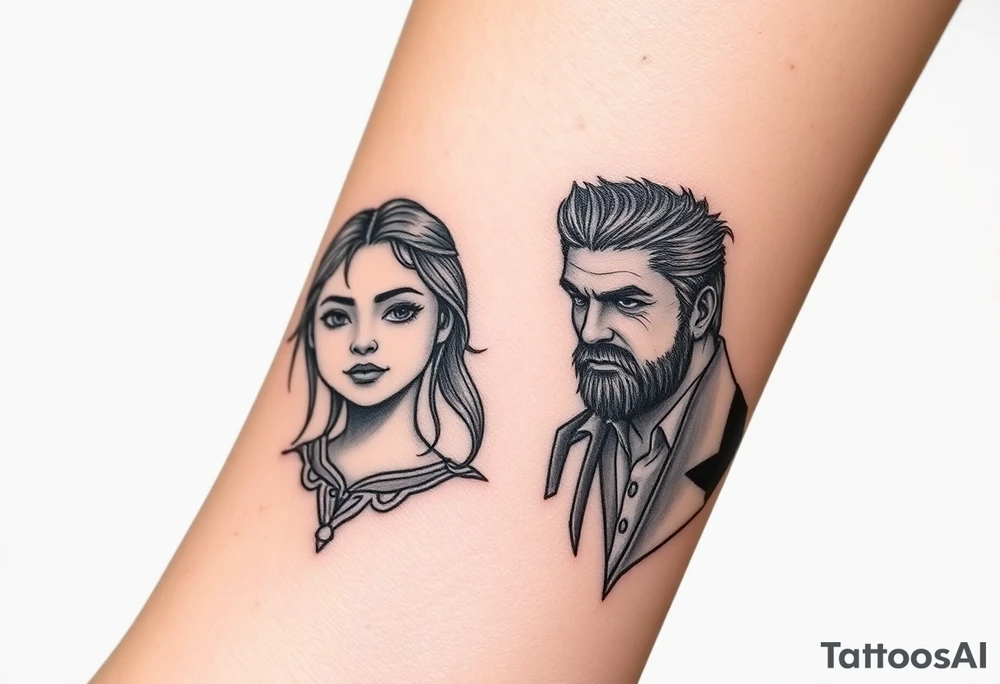 Game programming including my 2 daughters and my friend who passed away tattoo idea
