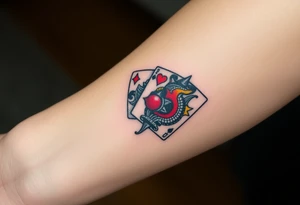 poker royal flush tattoo idea