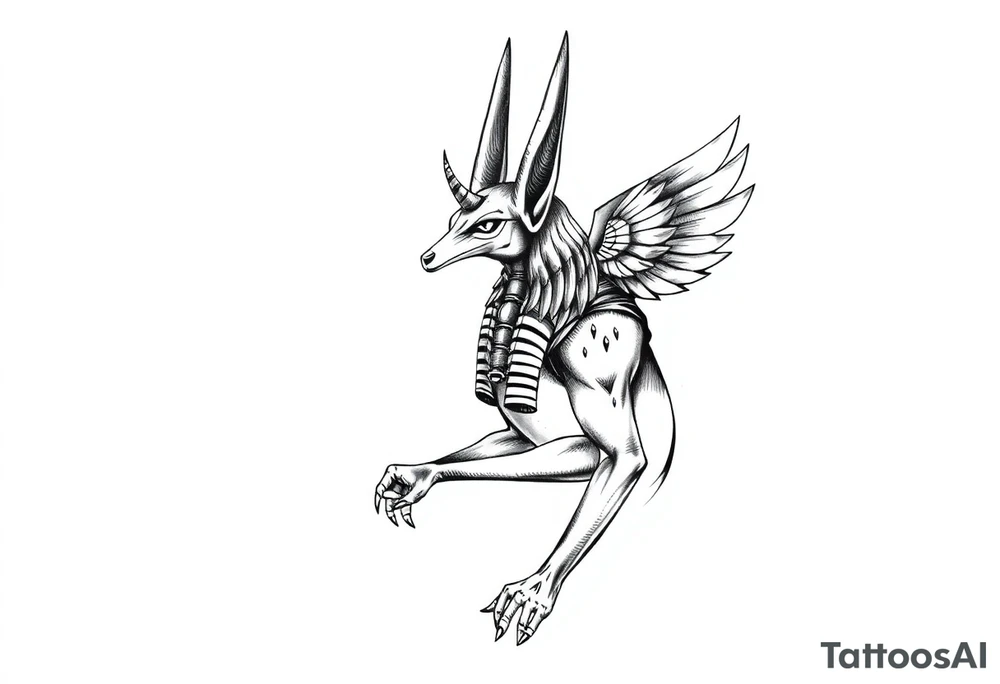 Anubis Egypt god tattoo idea