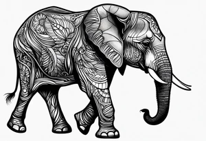 baby elephant calf tattoo idea