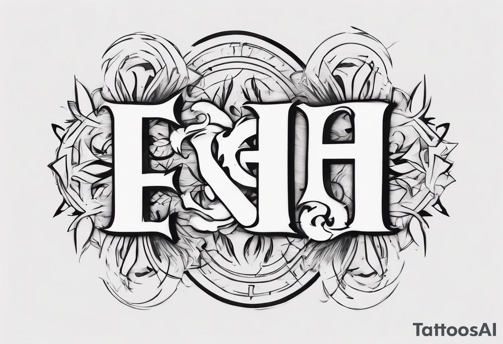 combining the letters E and H tattoo idea