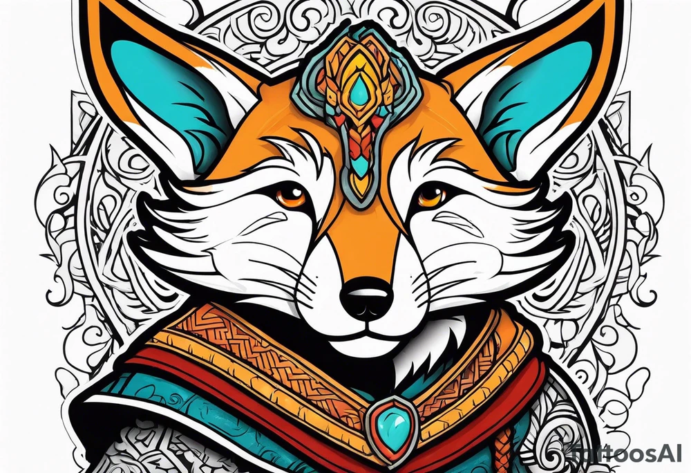 Viking fox tattoo idea