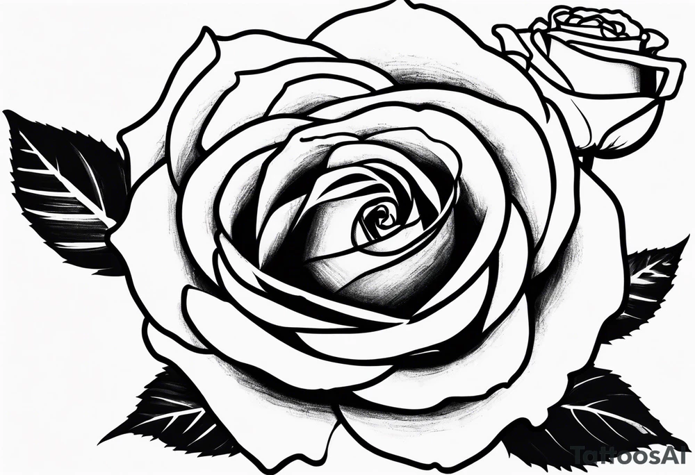 Wilting rose with smaller roses blossoming tattoo idea