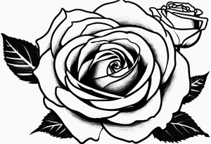 Wilting rose with smaller roses blossoming tattoo idea