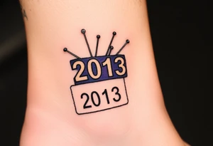 Racing half marathon bib 2013 purple and gold running safety pins piercing the skin running tattoo idea
