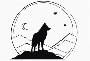 lone wolf staring at the moon, lonely but wise tattoo idea