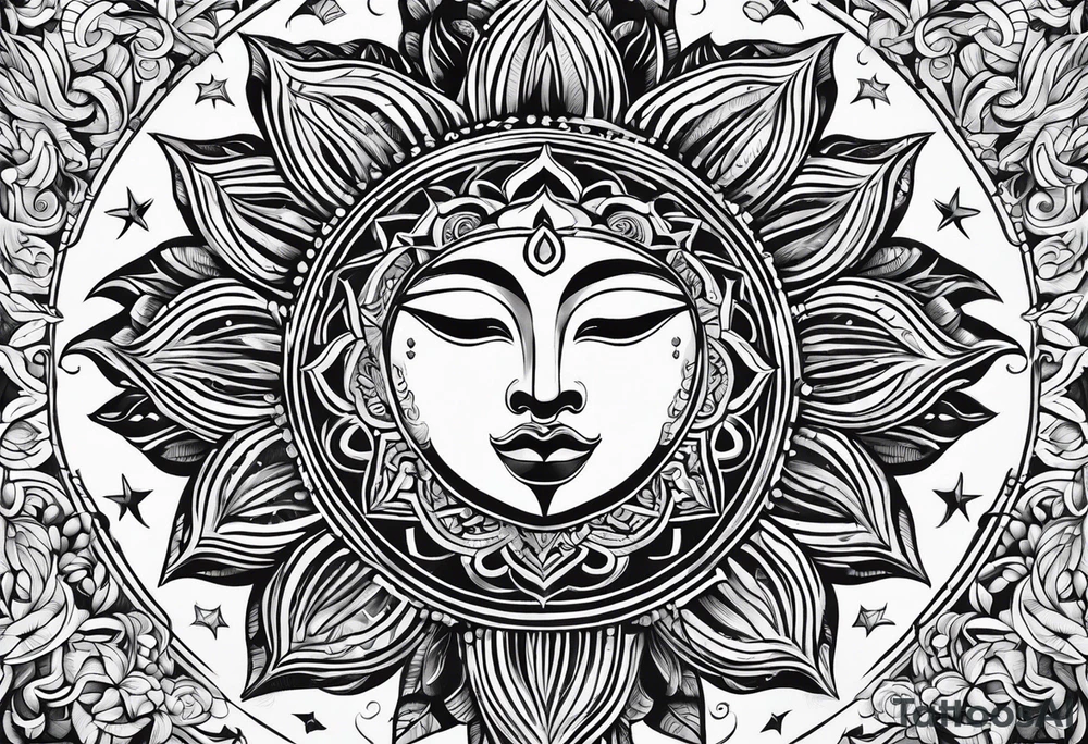 Filipino sun tattoo idea