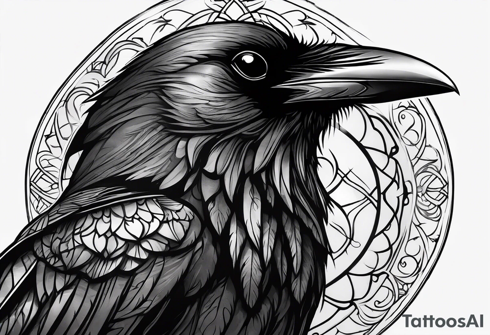A raven Gothic tattoo idea