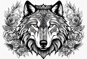 half wolf half eagle tattoo idea